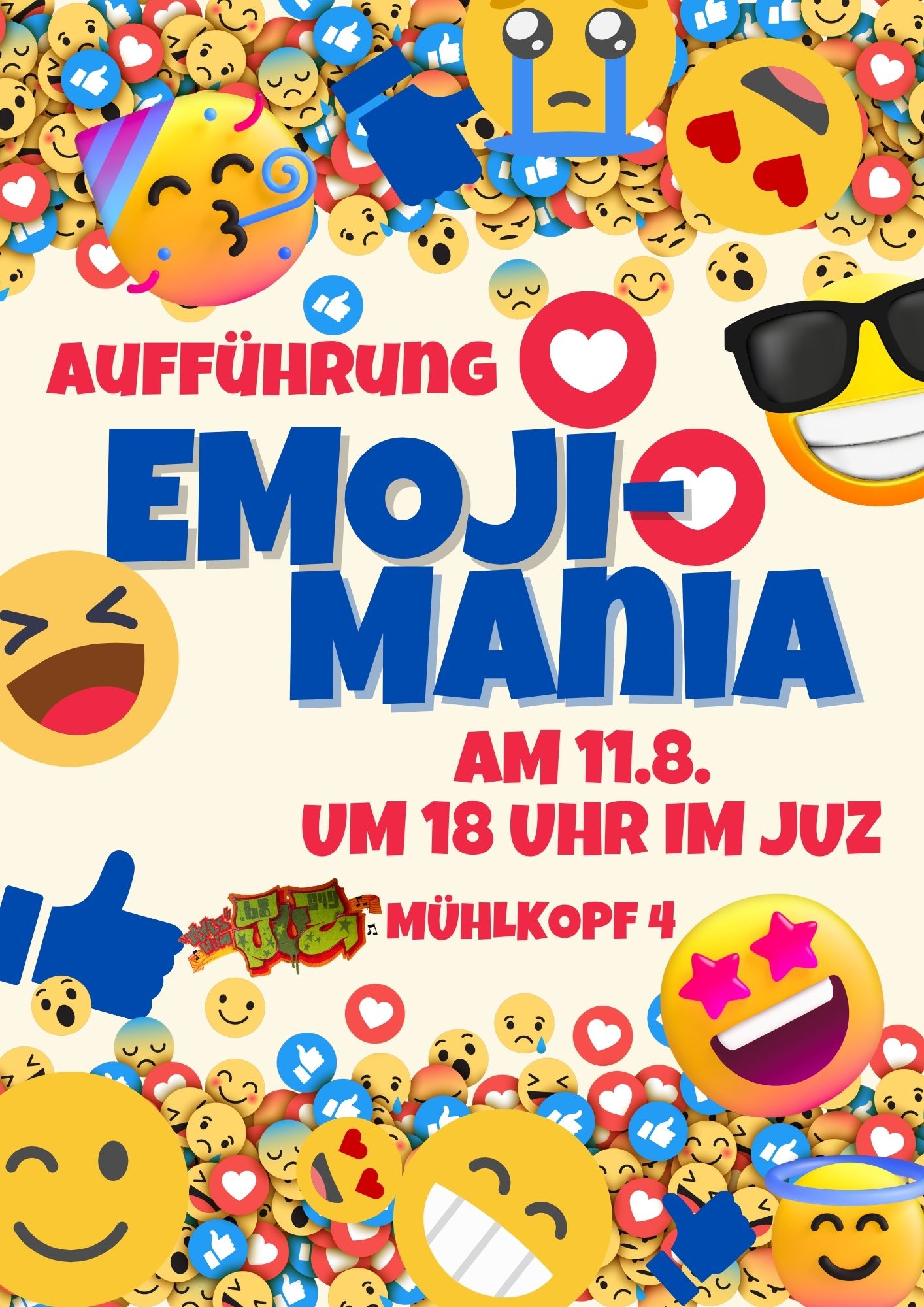 Einladung zur Theateraufführung: Emoji-Mania